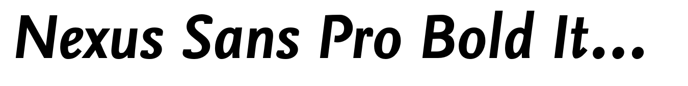 Nexus Sans Pro Bold Italic
